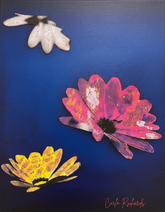 Floating Abstract Flowers — Art Print