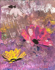 Floating Abstract Flowers — Art Print